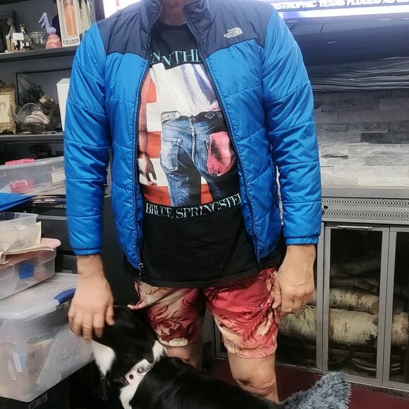 The North Face blue two-toned puffer coat / zip up jacket CHILDS!! XL - Picture 11 of 11